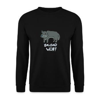 Wolf Cartoon Comic Rudel Beute Geschenk Idee Wild - Unisex Pullover - Schwarz - Vorne - Alina (178cm) & Michal (187cm)