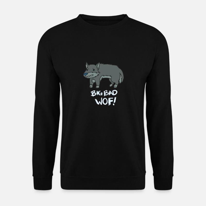 Wolf Cartoon Comic Pack Prey Gift Idea Wild - Unisex Sweatshirt - black