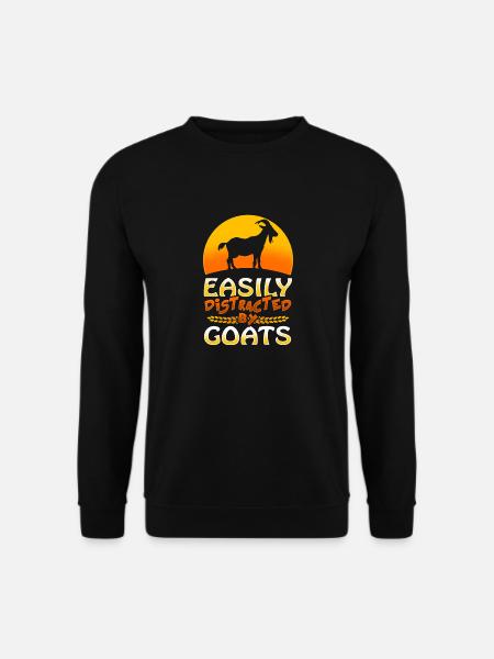 Easily Distracted By Goats - Unisex Sweatshirt - black