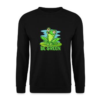 Frog Lover | Be Green - Unisex Sweatshirt - black - Front - Alina (178cm) & Michal (187cm)