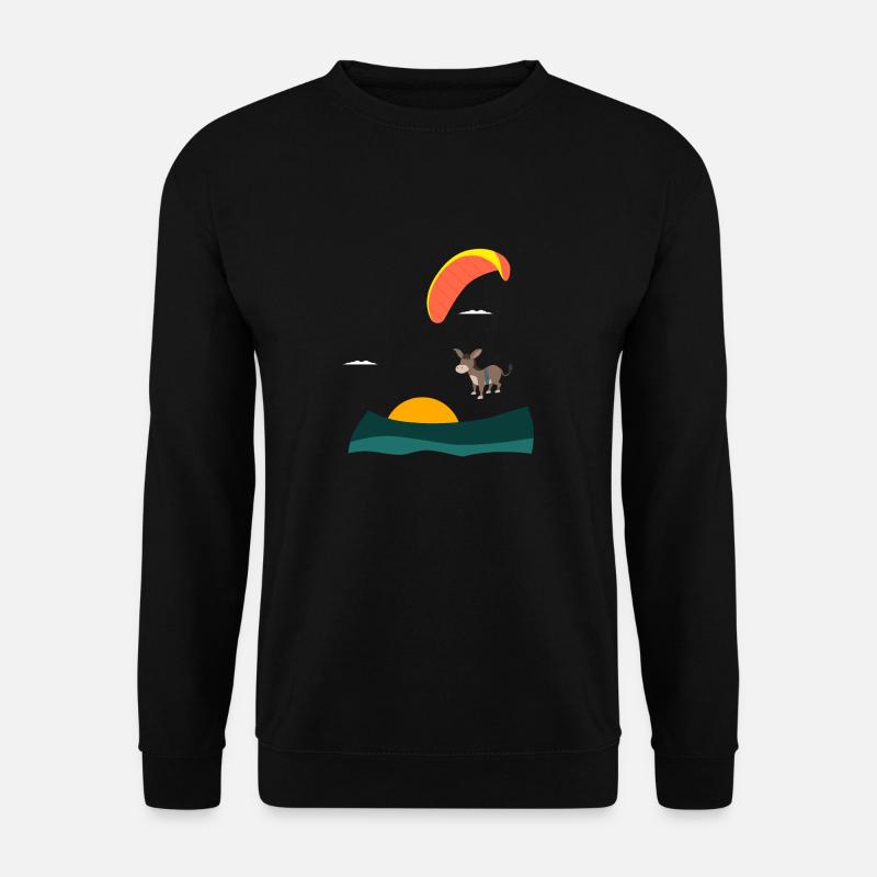 Donkey flies paraglider - Unisex Sweatshirt - black