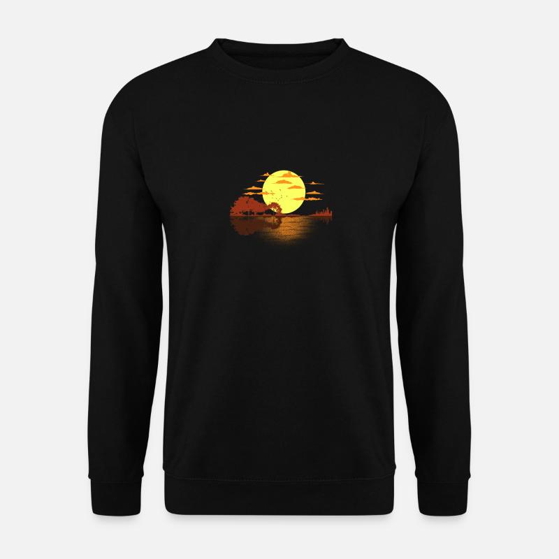 Sonnenuntergang Gitarre rötlich E-Gitarre Geschenk - Unisex Pullover - Schwarz