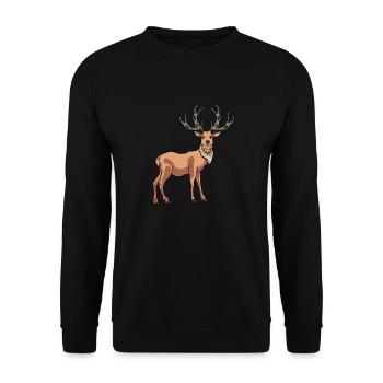 Epic Deer Red Deer Antler Wild - Unisex Sweatshirt - black - Front - Alina (178cm) & Michal (187cm)