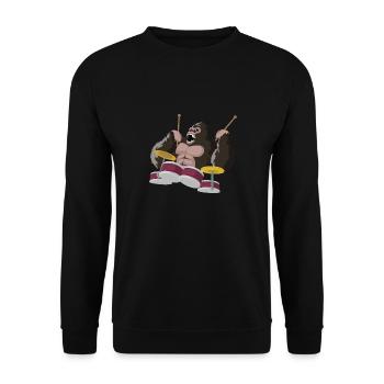 Le gorille joue de la batterie - Sweat-shirt Unisexe - noir - Devant - Alina (178cm) & Michal (187cm)