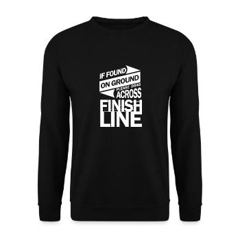 S'il vous plaît faites glisser à travers le coureur de marathon Finish Line - Sweat-shirt Unisexe - noir - Devant - Alina (178cm) & Michal (187cm)