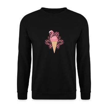 Cadeau drôle de crème glacée Flamingo Ice Cream - Sweat-shirt Unisexe - noir - Devant - Alina (178cm) & Michal (187cm)