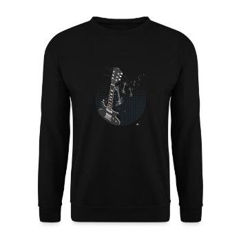 Guitare avec motif de notes de musique et de points - Sweat-shirt Unisexe - noir - Devant - Alina (178cm) & Michal (187cm)