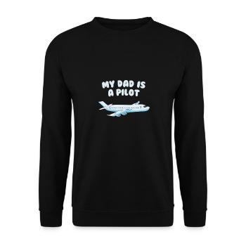 Mein Papa ist ein Pilot, Flugzeug - Unisex Pullover - Schwarz - Vorne - Alina (178cm) & Michal (187cm)