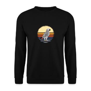 gray parrot - Unisex Sweatshirt - black - Front - Alina (178cm) & Michal (187cm)