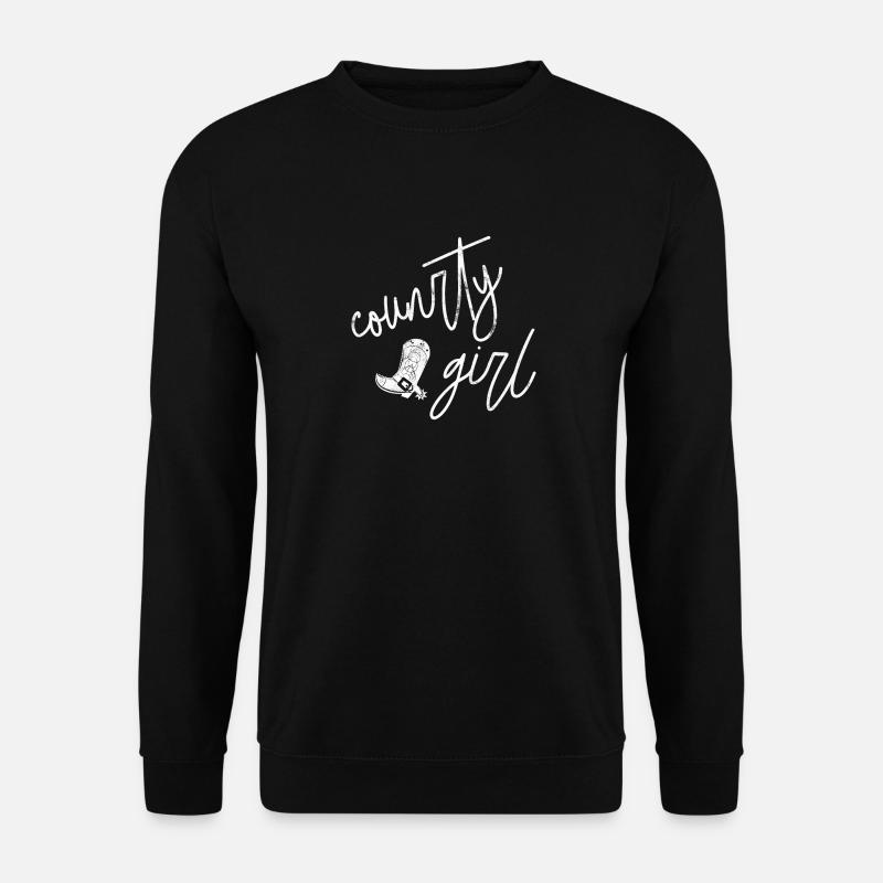 Country - Western - Linedance - Cowboystiefel - Unisex Pullover - Schwarz