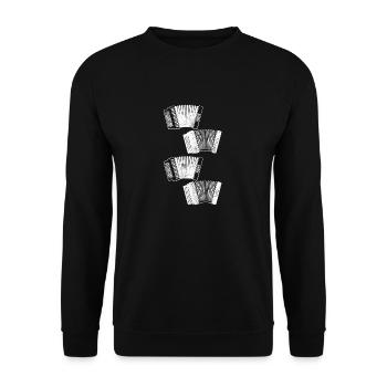Akkordeon - Akkordeonist - Ziehharmonika - Retro - Unisex Pullover - Schwarz - Vorne - Alina (178cm) & Michal (187cm)