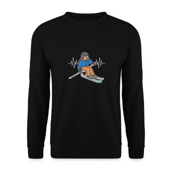 Ski Ski Vacances Saut à Ski - Sweat-shirt Unisexe - noir - Devant - Alina (178cm) & Michal (187cm)
