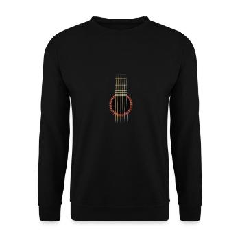 Gitarre Gitarrist Gitarristen Geschenk - Unisex Pullover - Schwarz - Vorne - Alina (178cm) & Michal (187cm)