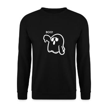 Halloween Geist Gruselig Spuk Angst Grauen Party - Unisex Pullover - Schwarz - Vorne - Alina (178cm) & Michal (187cm)