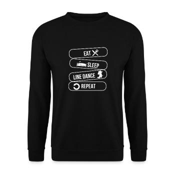 Linedance - Linedancer - Country - Nourriture Sommeil - Sweat-shirt Unisexe - noir - Devant - Alina (178cm) & Michal (187cm)