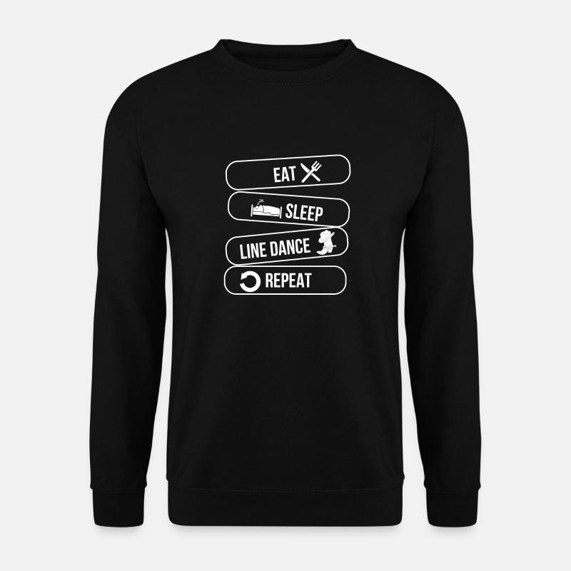 Linedance - Linedancer - Country - Nourriture Sommeil - Sweat-shirt Unisexe - noir