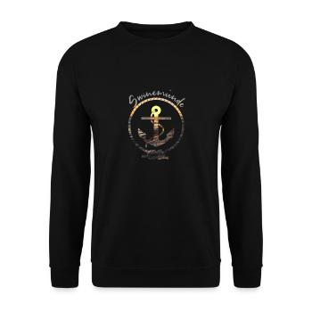 SWINEMÜNDE | ANKER UND MEER - Unisex Pullover - Schwarz - Vorne - Alina (178cm) & Michal (187cm)