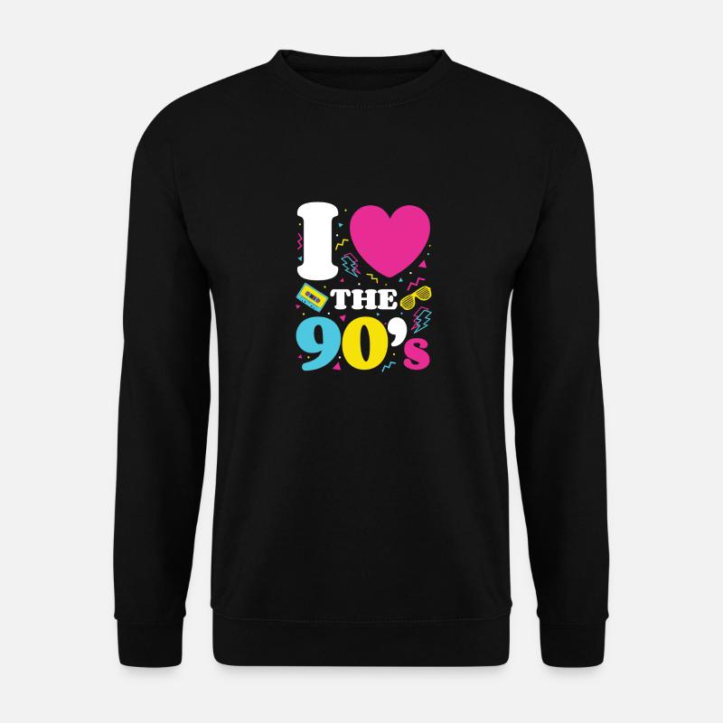 Liebe die 90er Jahre; Retro TShirt 1990er Jahre 90er Jahre Party - Unisex Pullover - Schwarz