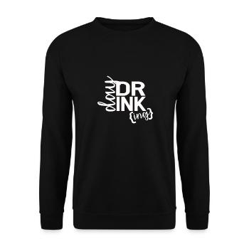 DRINKING - Unisex Pullover - Schwarz - Vorne - Alina (178cm) & Michal (187cm)