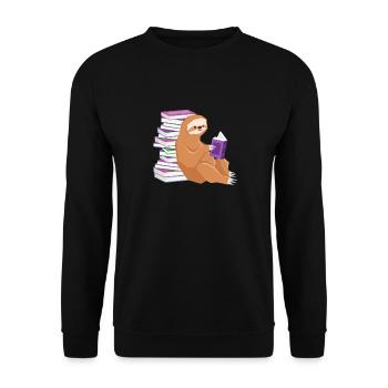 Paresseux paresseux Lire Leeratte Livre Étudiant - Sweat-shirt Unisexe - noir - Devant - Alina (178cm) & Michal (187cm)