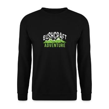 Bushcraft Wilderness Survival Adventure Gift - Unisex Sweatshirt - black - Front - Alina (178cm) & Michal (187cm)