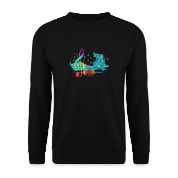 Die Musikwelle für Komponisten - Unisex Pullover - Schwarz - Vorne - Alina (178cm) & Michal (187cm)
