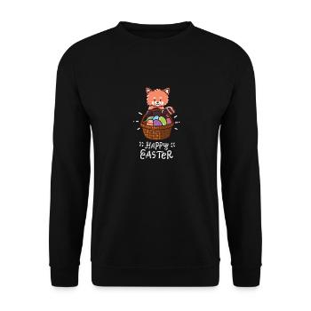 Red Panda - Easter - Happy Easter - Easter egg - Unisex Sweatshirt - black - Front - Alina (178cm) & Michal (187cm)