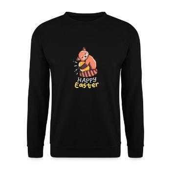 Red Panda - Easter - Happy Easter - Easter egg - Unisex Sweatshirt - black - Front - Alina (178cm) & Michal (187cm)