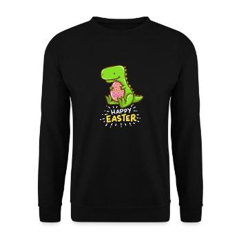 T-Rex - Easter - Happy Easter - Gift - Easter Eggs - Unisex Sweatshirt - black - Front - Alina (178cm) & Michal (187cm)