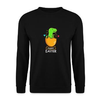 T-Rex - Easter - Happy Easter - Gift - Easter Egg - Unisex Sweatshirt - black - Front - Alina (178cm) & Michal (187cm)