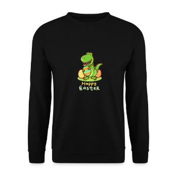 T-Rex - Easter - Happy Easter - Gift - Easter Egg - Unisex Sweatshirt - black - Front - Alina (178cm) & Michal (187cm)