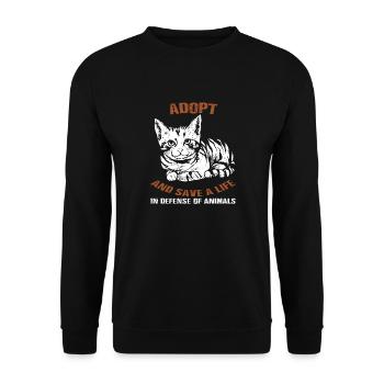 Adoption de la protection des animaux chats - Sweat-shirt Unisexe - noir - Devant - Alina (178cm) & Michal (187cm)