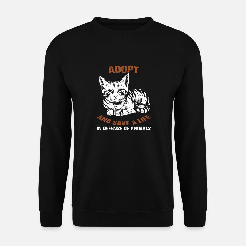 Katze Tierschutz Adoption Miau Mieze Geschenk - Unisex Pullover - Schwarz