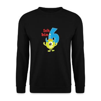 Monster Kids Birthday Shirt 6 Years T-Shirt - Unisex Sweatshirt - black - Front - Alina (178cm) & Michal (187cm)