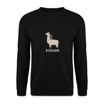 Cadeau drôle d'alpaga Koallama Lama Koala - Sweat-shirt Unisexe - noir - Devant - Alina (178cm) & Michal (187cm)
