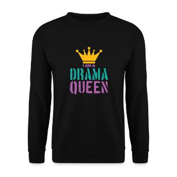 Drama Queen saying - Unisex Sweatshirt - black - Front - Alina (178cm) & Michal (187cm)