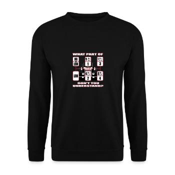 LKW Schaltung Kompliziert LKW Fahrer Geschenk - Unisex Pullover - Schwarz - Vorne - Alina (178cm) & Michal (187cm)