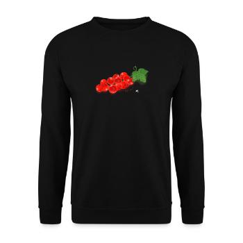 Groseille rouge sur une branche avec une feuille verte de thé - Sweat-shirt Unisexe - noir - Devant - Alina (178cm) & Michal (187cm)