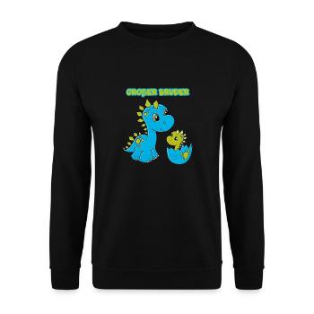 Big Brother T-Shirt Dino Dinosaur - Unisex Sweatshirt - black - Front - Alina (178cm) & Michal (187cm)