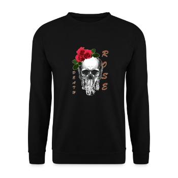 T-shirt crâne Death Rose Tête de mort Death Rose - Sweat-shirt Unisexe - noir - Devant - Alina (178cm) & Michal (187cm)