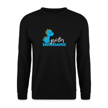 T Shirt Big Brother Dino Brothersaurus - Unisex Sweatshirt - black - Front - Alina (178cm) & Michal (187cm)