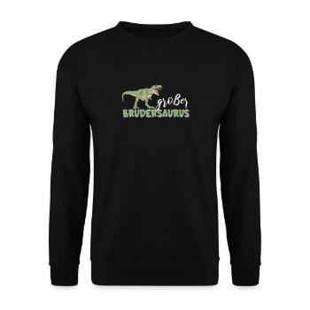 T Shirt Big Brother Dino Brothersaurus - Unisex Sweatshirt - black - Front - Alina (178cm) & Michal (187cm)