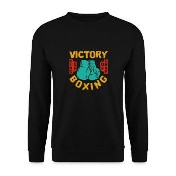Boxing Boxer Martial Arts Boxing Glove Gift Idea - Unisex Sweatshirt - black - Front - Alina (178cm) & Michal (187cm)