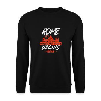 Rom - Unisex Pullover - Schwarz - Vorne - Alina (178cm) & Michal (187cm)