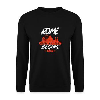 Rom Italien Vatikanstadt Hauptstadt Geschenkidee - Unisex Pullover - Schwarz - Vorne - Alina (178cm) & Michal (187cm)