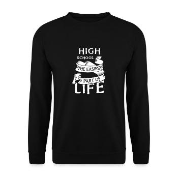 High School motto - Unisex Sweatshirt - black - Front - Alina (178cm) & Michal (187cm)