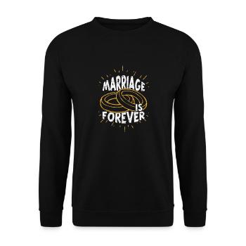 Proposition de mariage mariage mariage idée de cadeau de fiançailles - Sweat-shirt Unisexe - noir - Devant - Alina (178cm) & Michal (187cm)
