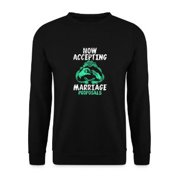 Demande de mariage - Sweat-shirt Unisexe - noir - Devant - Alina (178cm) & Michal (187cm)