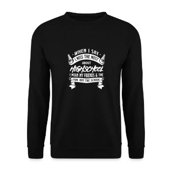 High School motto - Unisex Sweatshirt - black - Front - Alina (178cm) & Michal (187cm)