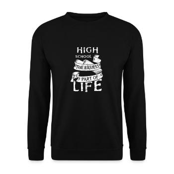 High School motto - Unisex Sweatshirt - black - Front - Alina (178cm) & Michal (187cm)